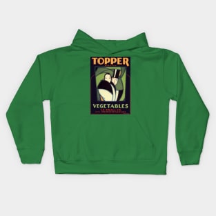 Vintage Topper Brand Vegetables Label Kids Hoodie